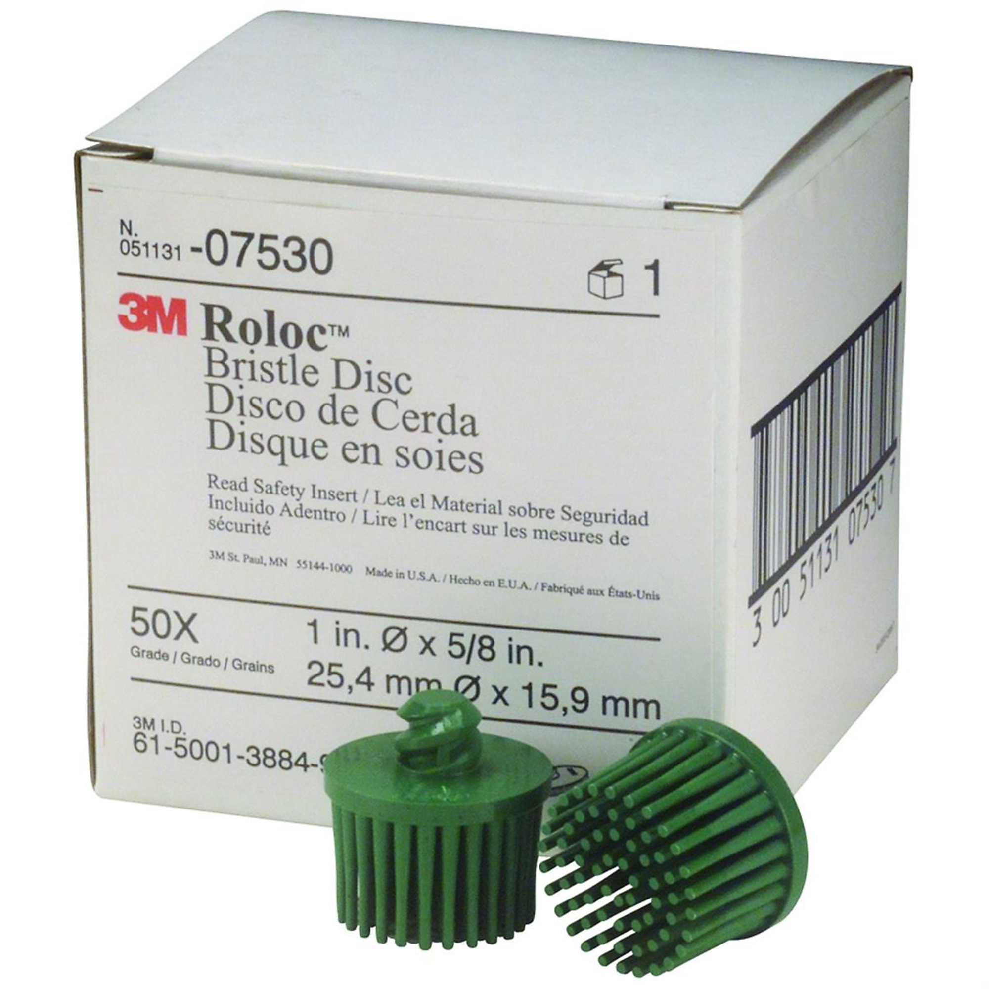3M Scotch-Brite Bristle Disc — 1in., 50-Grit, 10 Pcs, Model# MMM7530